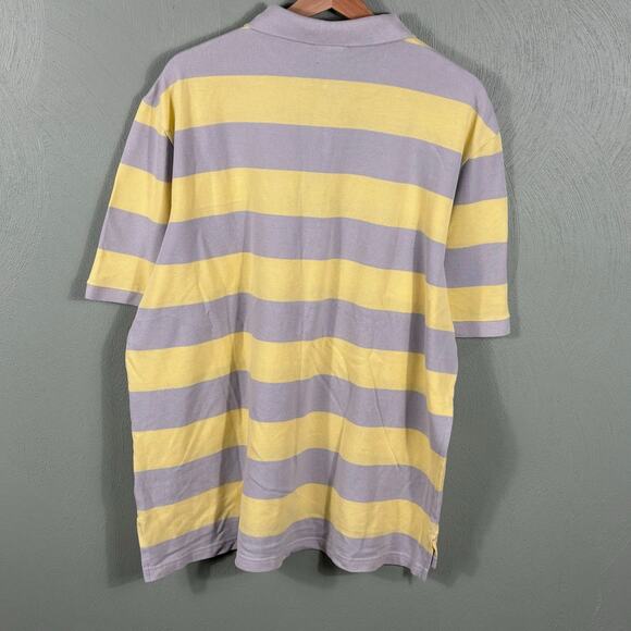 Lacoste Men's Size 8 Yellow Gray Classic Striped Casual Everyday Golf Polo Shirt - Picture 9 of 9
